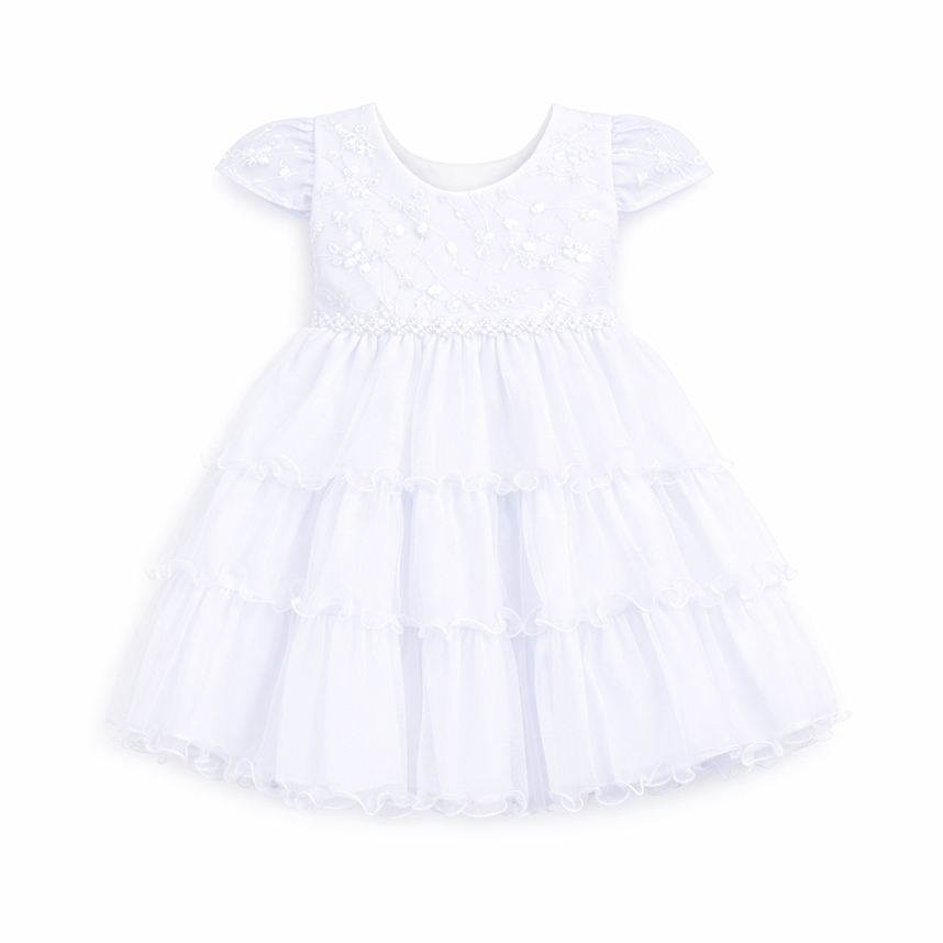 Vestido Bebê Nelu Pala Bordada Saia Babados