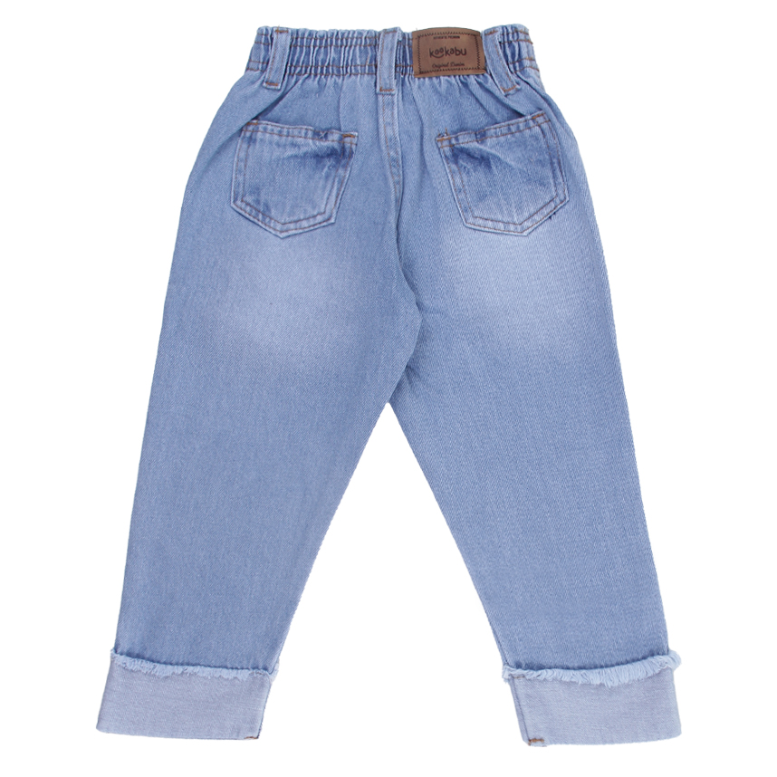 Calça Jeans Infantil Kookabu Detalhe Used Barra Virada