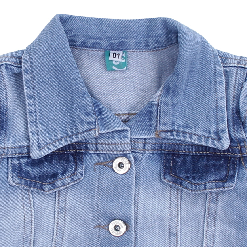 Jaqueta Jeans Infantil Kookabu Detalhe Babado No Ombro Jaqueta Jeans Infantil Kookabu Detalhe Babado No Ombro