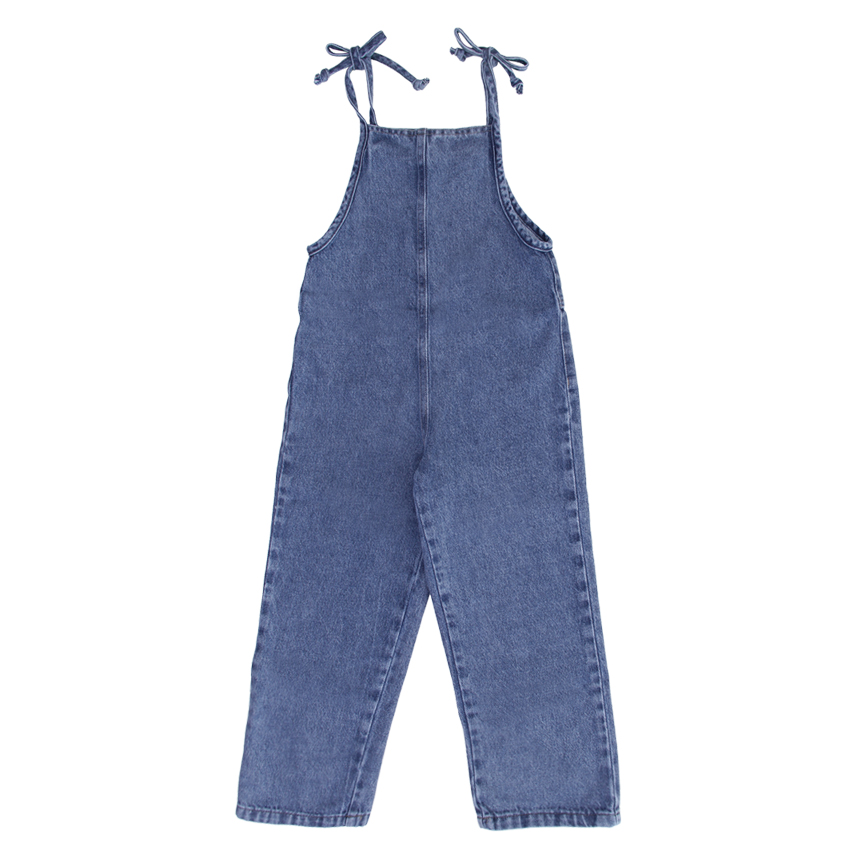 Jardineira Jeans Infantil Kookabu Longa Alça Amarração