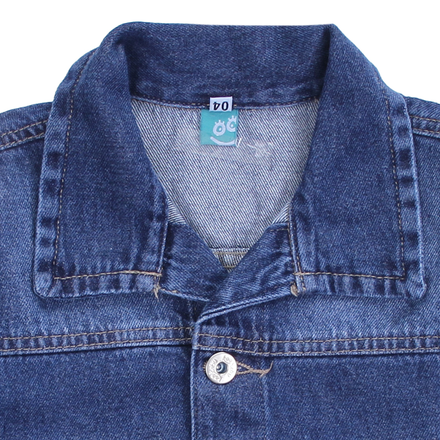 Jaqueta Jeans Infantil Kookabu Detalhe Bolso Frontal Fake Jaqueta Jeans Infantil Kookabu Detalhe Bolso Frontal Fake