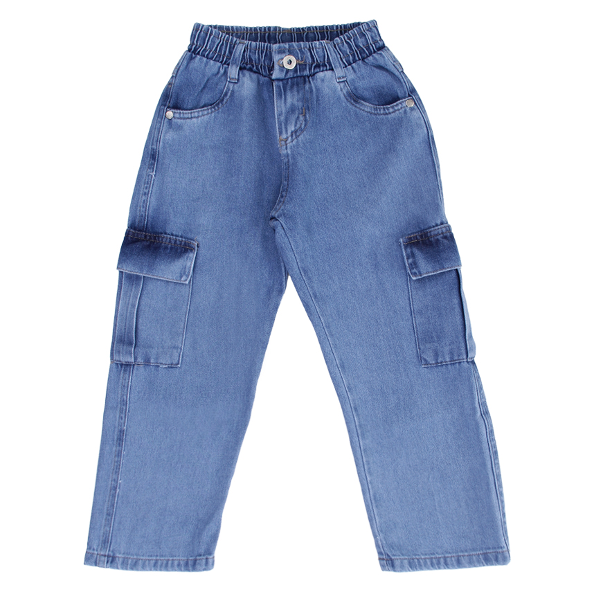 Calça Jeans Infantil Kookabu Com Bolso Cargo