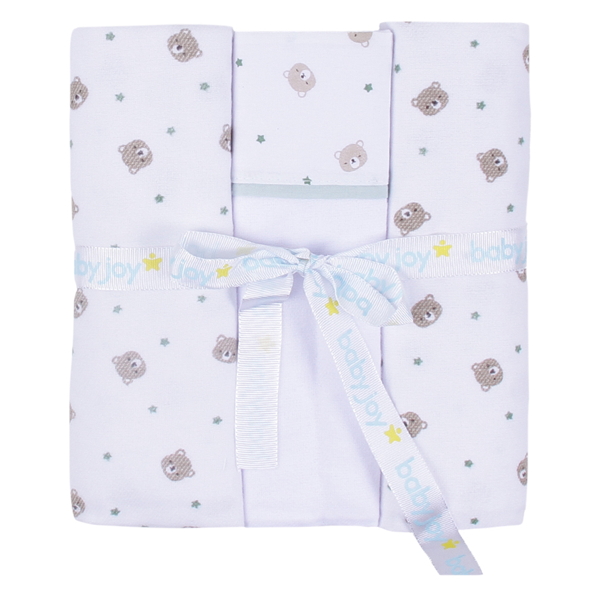 Kit Cueiro Bebê Baby Joy Estampa Ursinhos 3 Peças