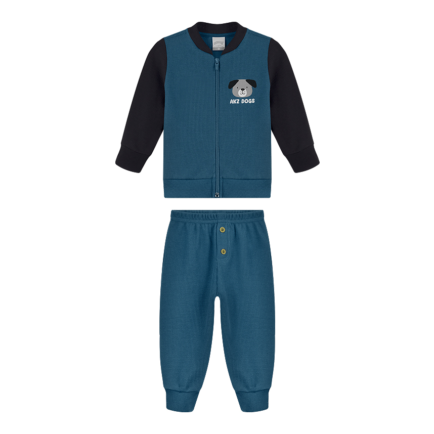 Conjunto Bebê Alakazoo Jaqueta Dogs e Calça