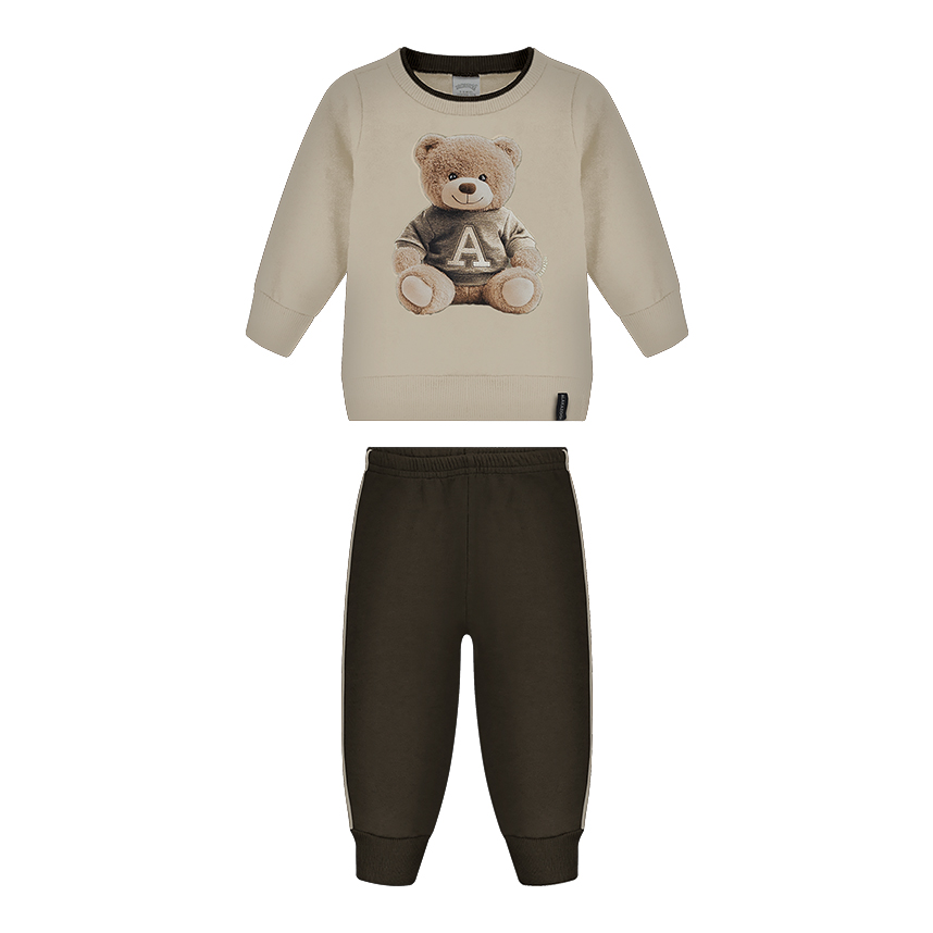 Conjunto Bebê Alakazoo Blusão Urso e Calça Moletom