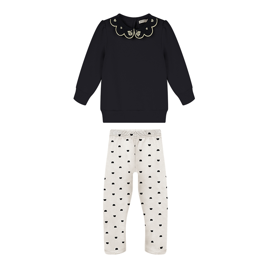 Conjunto Bebê Alakazoo Blusa Gola Bordada e Calça Estampada