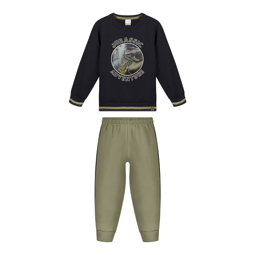 Conjunto Infantil Alakazoo Blusa Bordado Dinossauro e Calça
