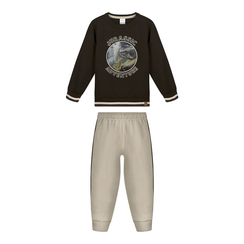 Conjunto Infantil Alakazoo Blusa Bordado Dinossauro e Calça