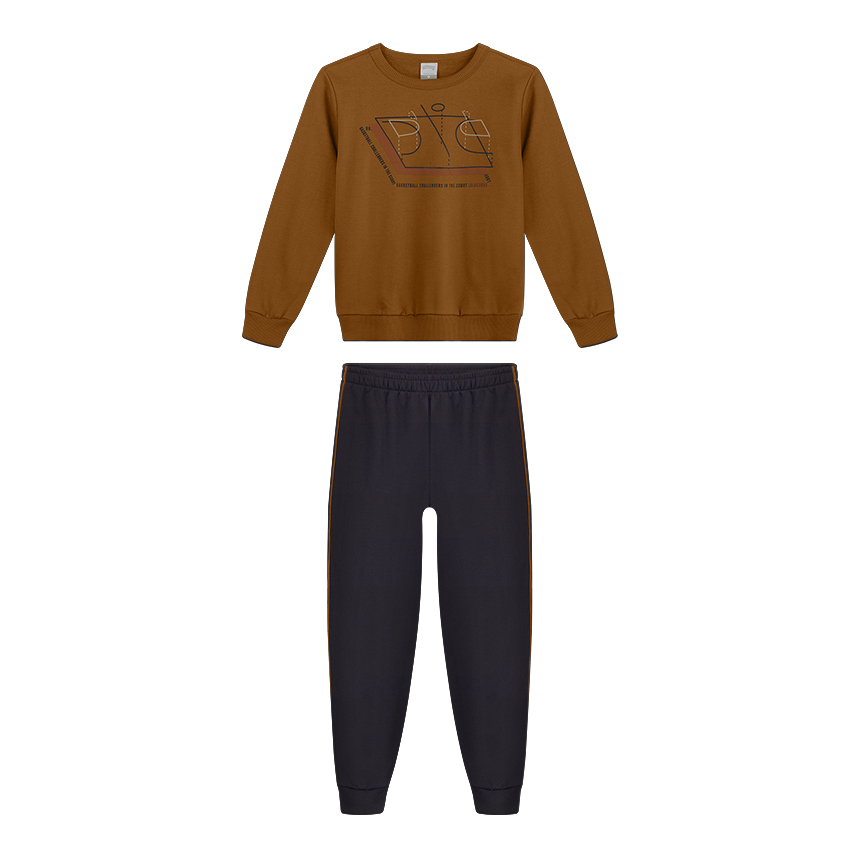 Conjunto Infantil Alakazoo Blusa Moletom Estampado e Calça