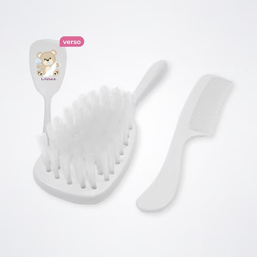 Kit Pente E Escova Lully Bebê Premium Com 02 Peças