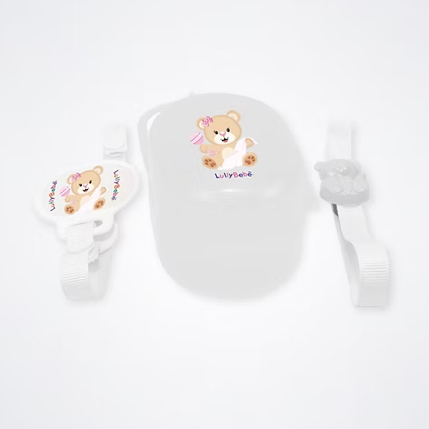 Porta Chupeta Lully Bebê e Prendedor Urso