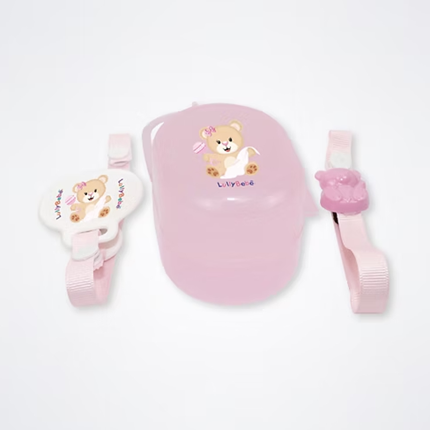 Porta Chupeta Lully Bebê e Prendedor Urso