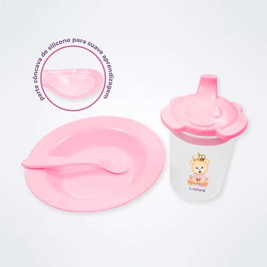 Kit Alimentação Lully Bebê Prato, Copo e Colher 03 Peças Kit Alimentação Lully Bebê Prato, Copo e Colher 03 Peças