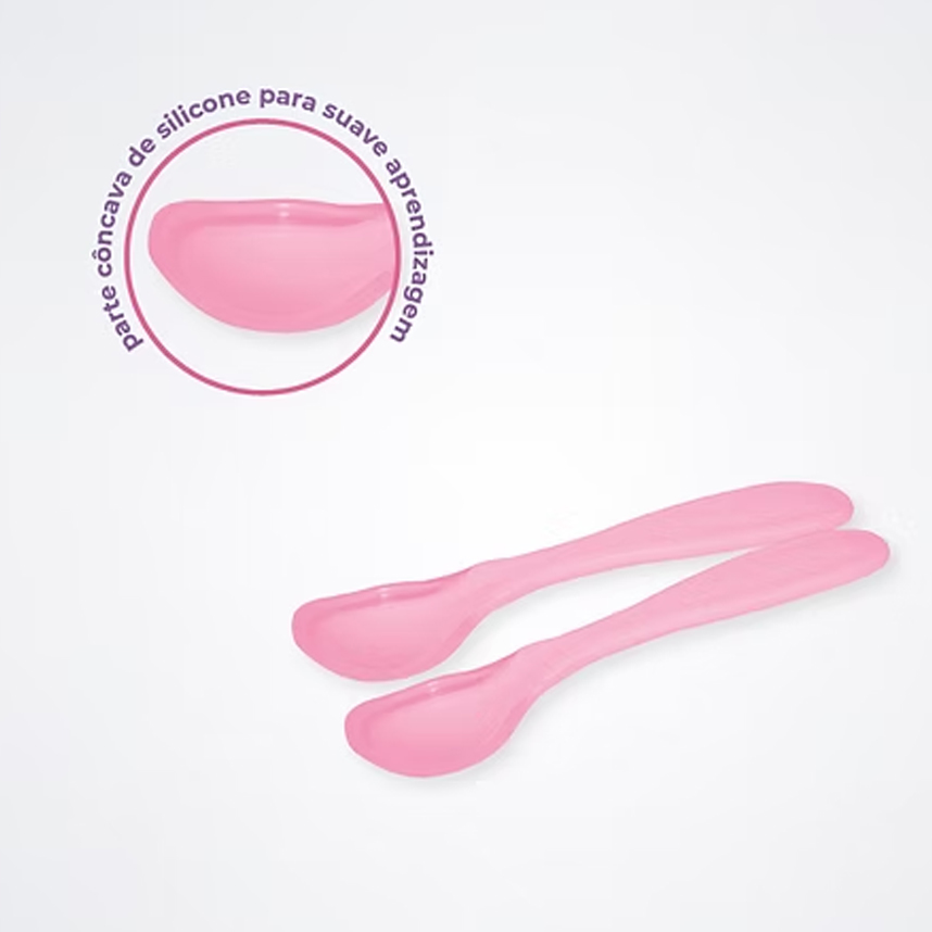 Kit Colher Lully Bebê Ponta de Silicone 02 Peças Kit Colher Lully Bebê Ponta de Silicone 02 Peças