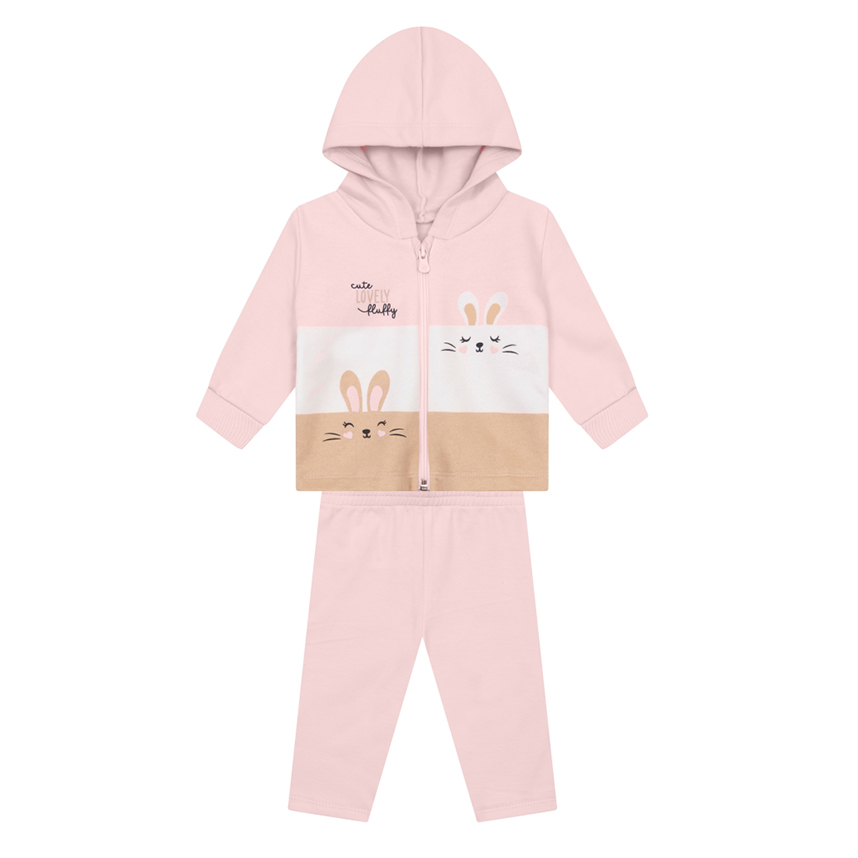 Conjunto Bebê Brandili Jaqueta Estampa Coelho e Legging
