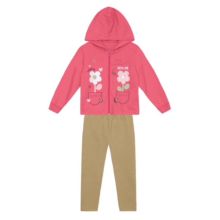 Conjunto Infantil Brandili Jaqueta Estampa Flores e Legging