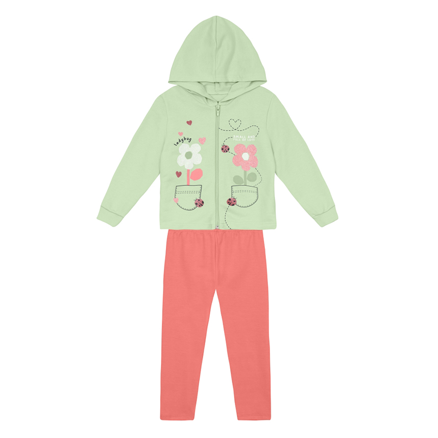 Conjunto Infantil Brandili Jaqueta Estampa Flores e Legging