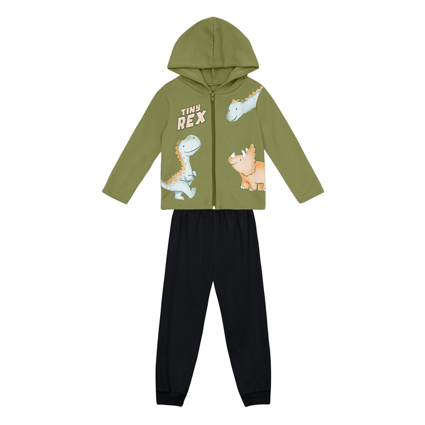 Conjunto Infantil Brandili Blusão Estampa Dinossauro e Calça