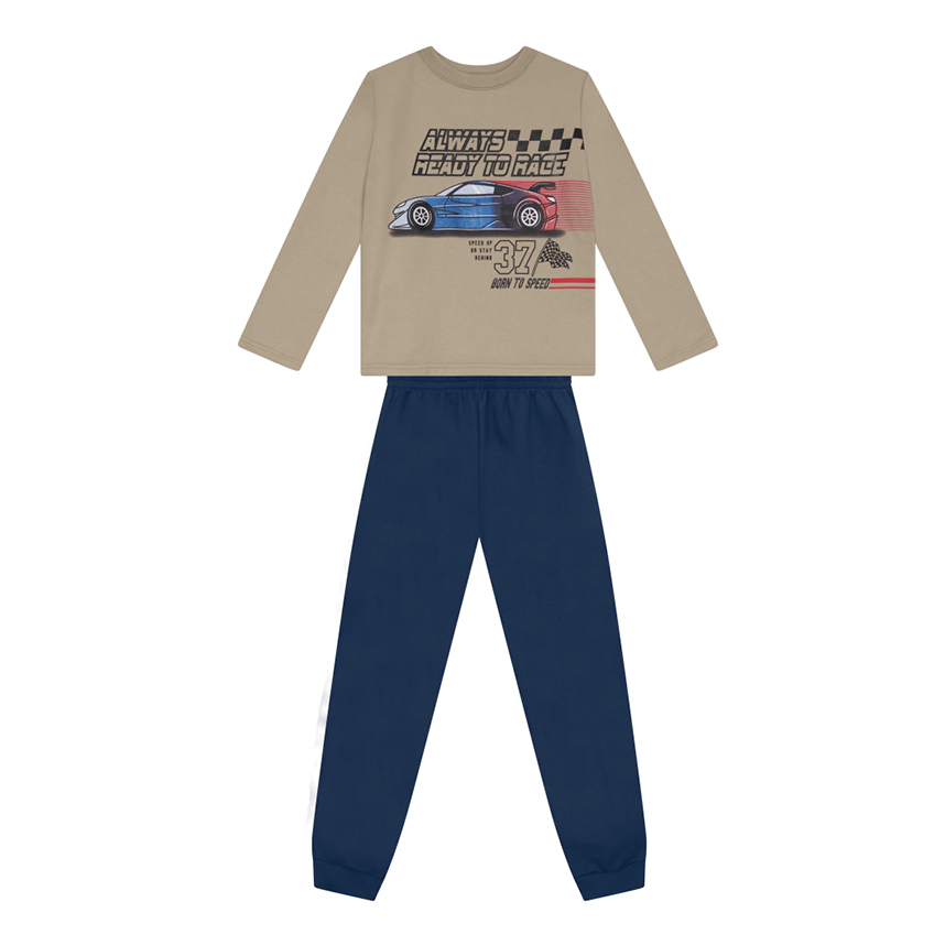 Conjunto Infantil Brandili Blusão Estampa Carros e Calça
