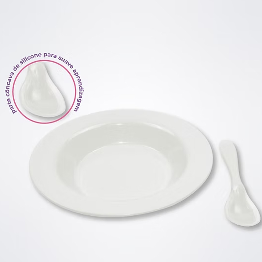 Kit Alimentação Lully Bebê Prato e Colher 2 Peças