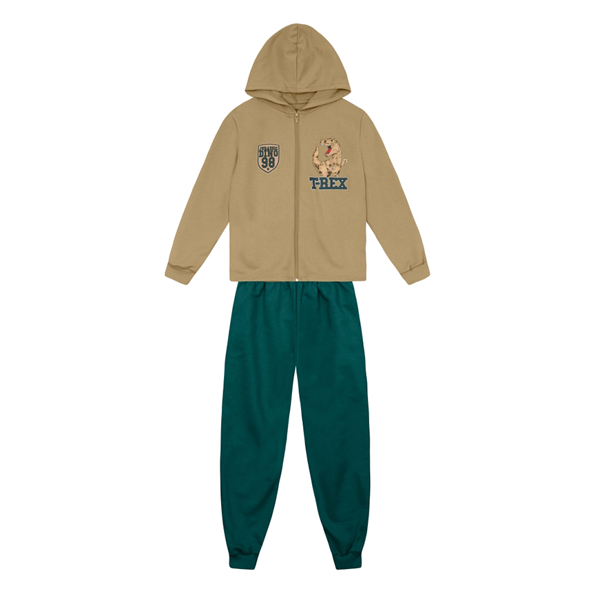 Conjunto Infantil Brandili Jaqueta Estampa Dinossauro e Calça