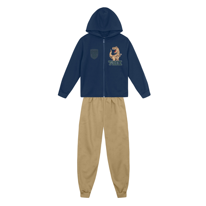 Conjunto Infantil Brandili Jaqueta Estampa Dinossauro e Calça Conjunto Infantil Brandili Jaqueta Estampa Dinossauro e Calça