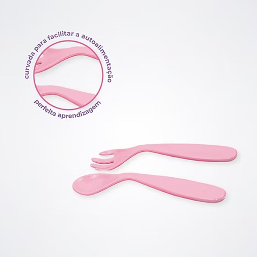 Kit Talheres Lully Bebê Formato Curvado 2 Peças Kit Talheres Lully Bebê Formato Curvado 2 Peças