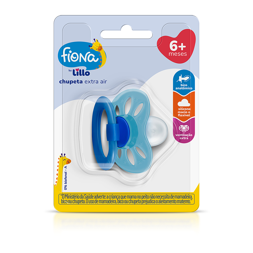 Chupeta Fiona Clássica Ortodôntica Silicone Azul Nº2