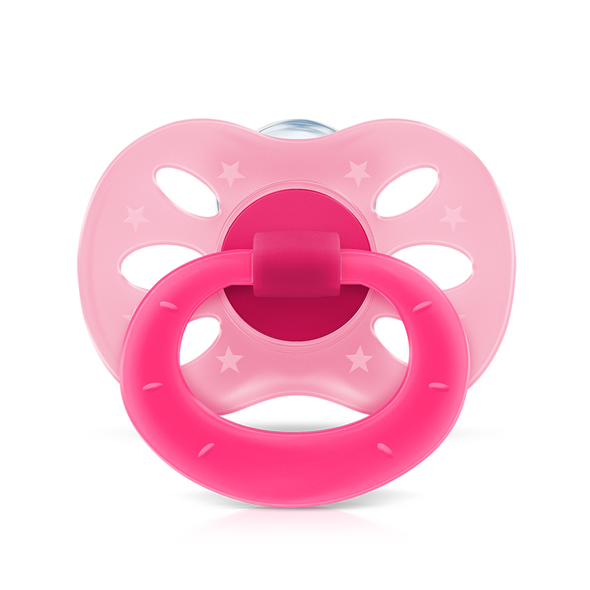 Chupeta Fiona Clássica Ortodôntica Silicone Rosa Nº2