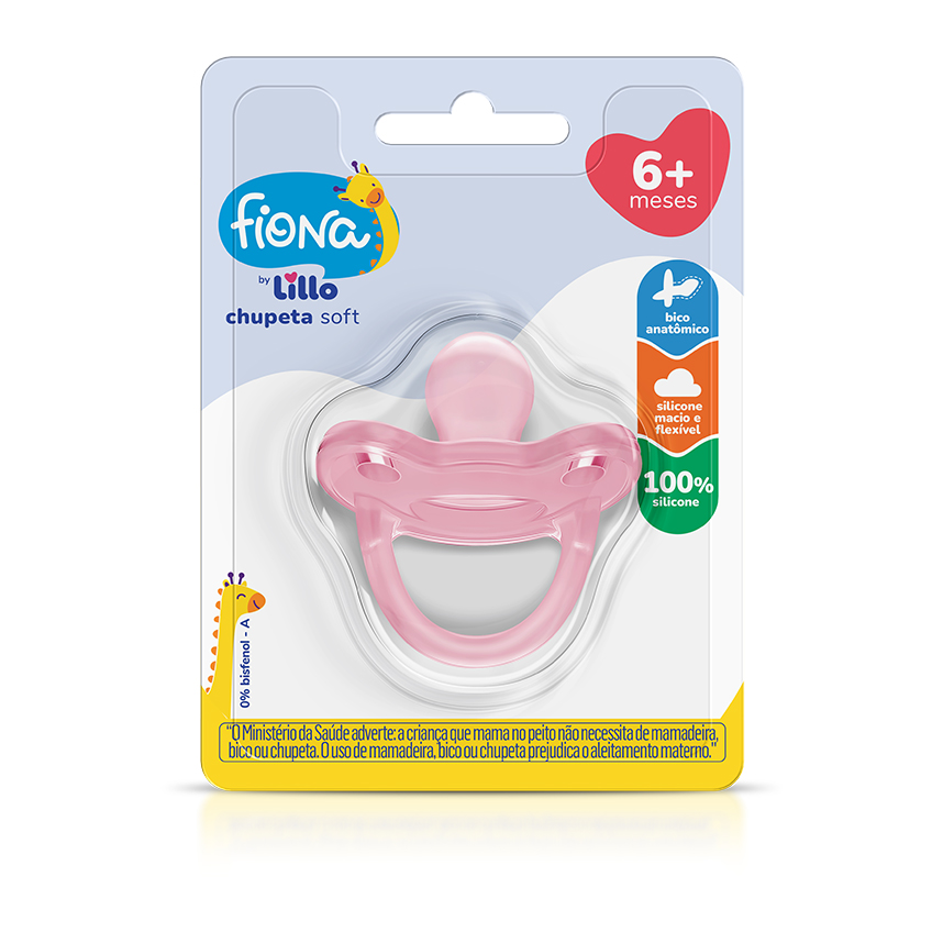 Chupeta Fiona Soft Anatômica Silicone Rosa Tamanho 2