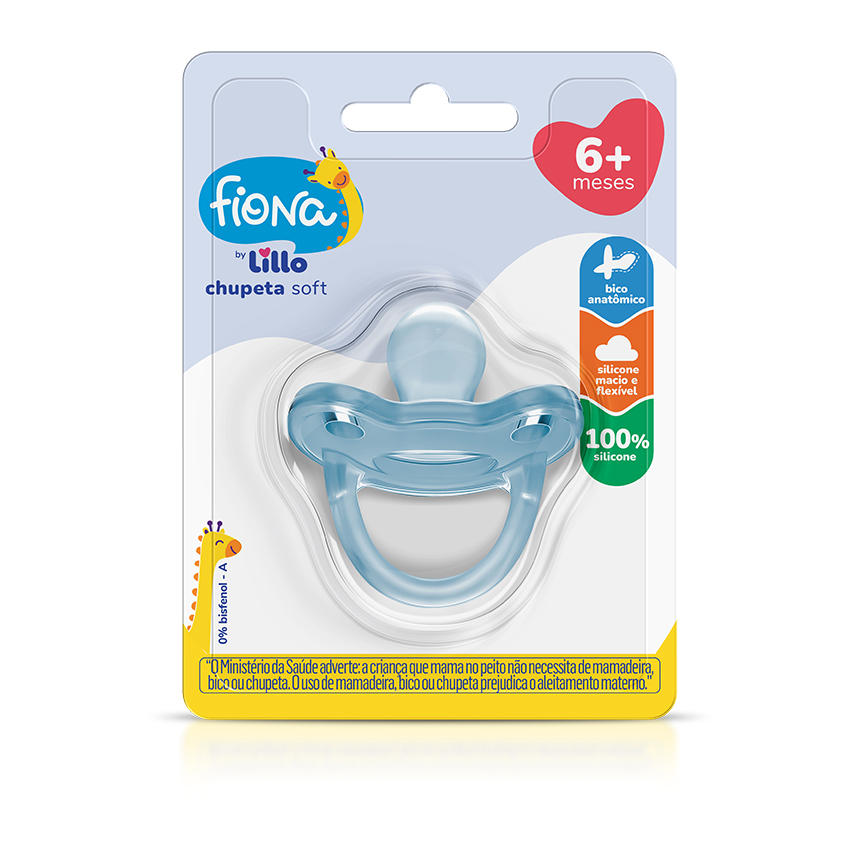 Chupeta Fiona Soft Anatômica Silicone Azul Tamanho 2