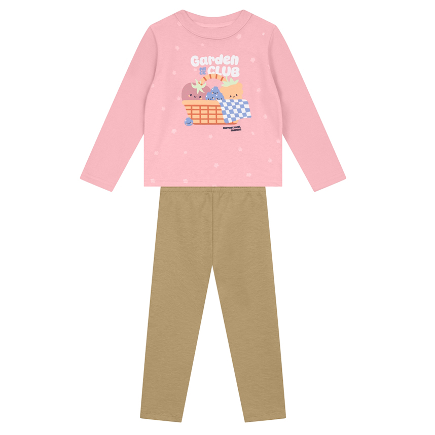 Conjunto Infantil Brandili Blusão Estampa Frutas e Legging