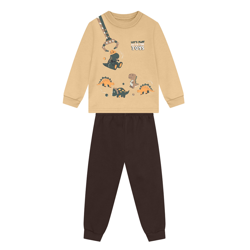 CONJUNTO Bebê Brandili Blusão Estampa Dinossauro E Calça