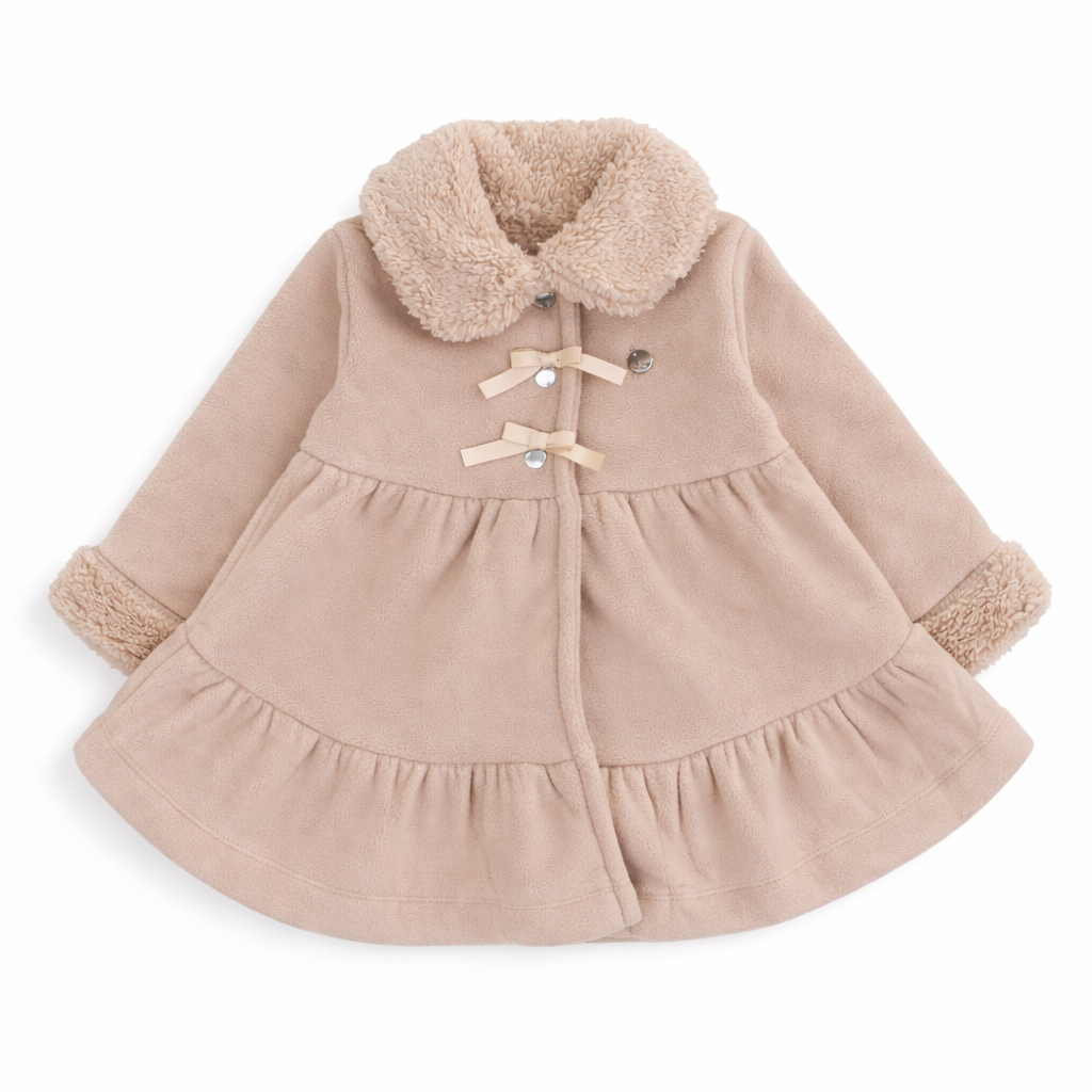Casaco Infantil Kiki Peluciado com Detalhe Laço