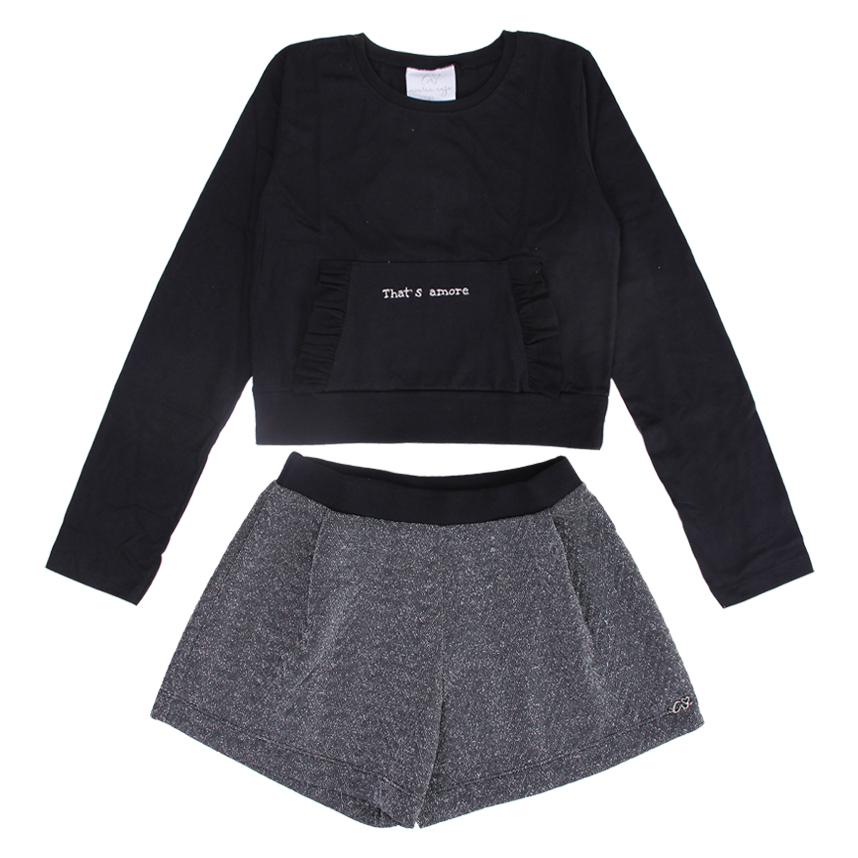 Conjunto Juvenil Menina Anjo Blusa Estampada e Short