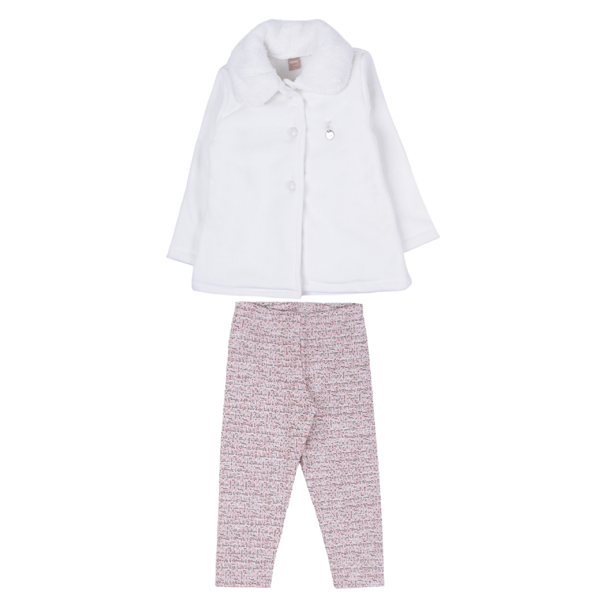 Conjunto Infantil Kookabu Casaco Gola Pêlo E calça Legging