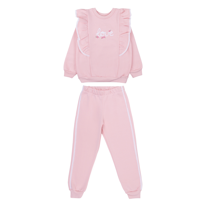 Conjunto Infantil Kookabu Blusa Babado Love Flor e Calça