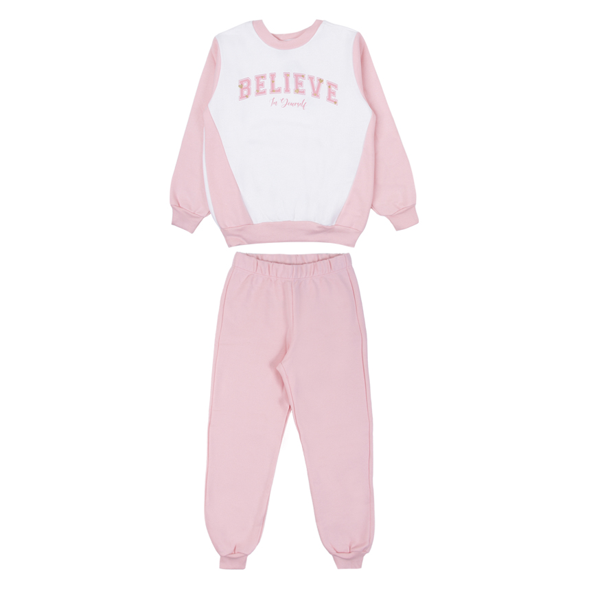 Conjunto Infantil Kookabu Blusa Believe Coração e Calça