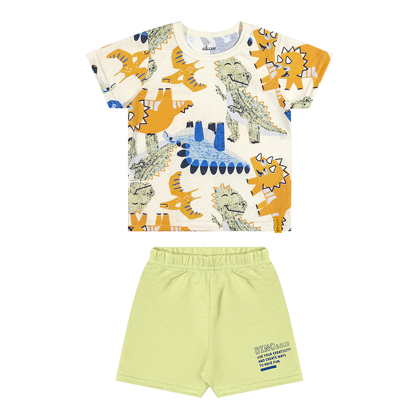Conjunto Bebê Elian Camiseta Estampa Dinossauro e Bermuda Conjunto Bebê Elian Camiseta Estampa Dinossauro e Bermuda