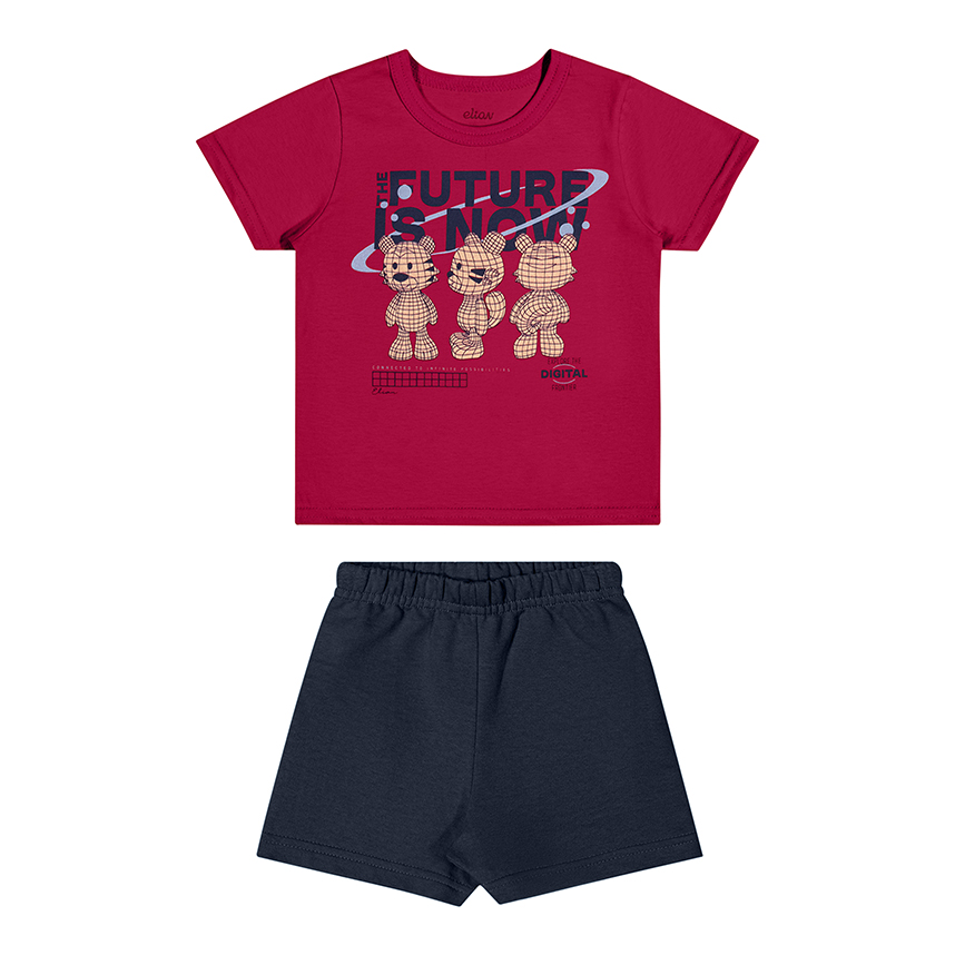 Conjunto Bebê Elian Camiseta Estampa Sortida E Bermuda Conjunto Bebê Elian Camiseta Estampa Sortida E Bermuda