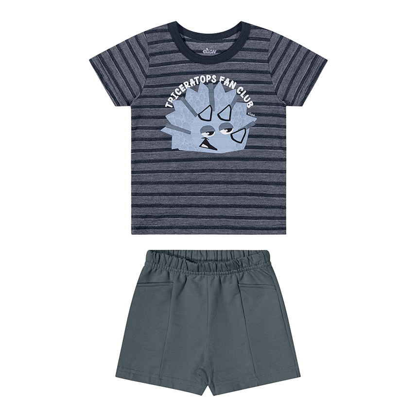Conjunto Bebê Elian Camiseta Estampa Dinossauro e Bermuda Conjunto Bebê Elian Camiseta Estampa Dinossauro e Bermuda