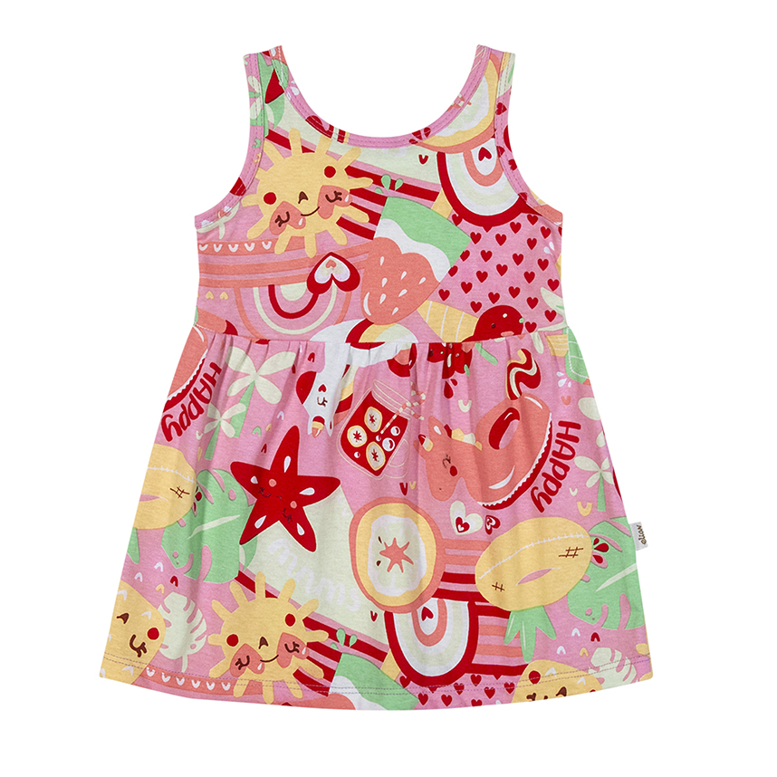 Vestido Bebê Elian Estampa Estrela Sorvete Em Meia Malha