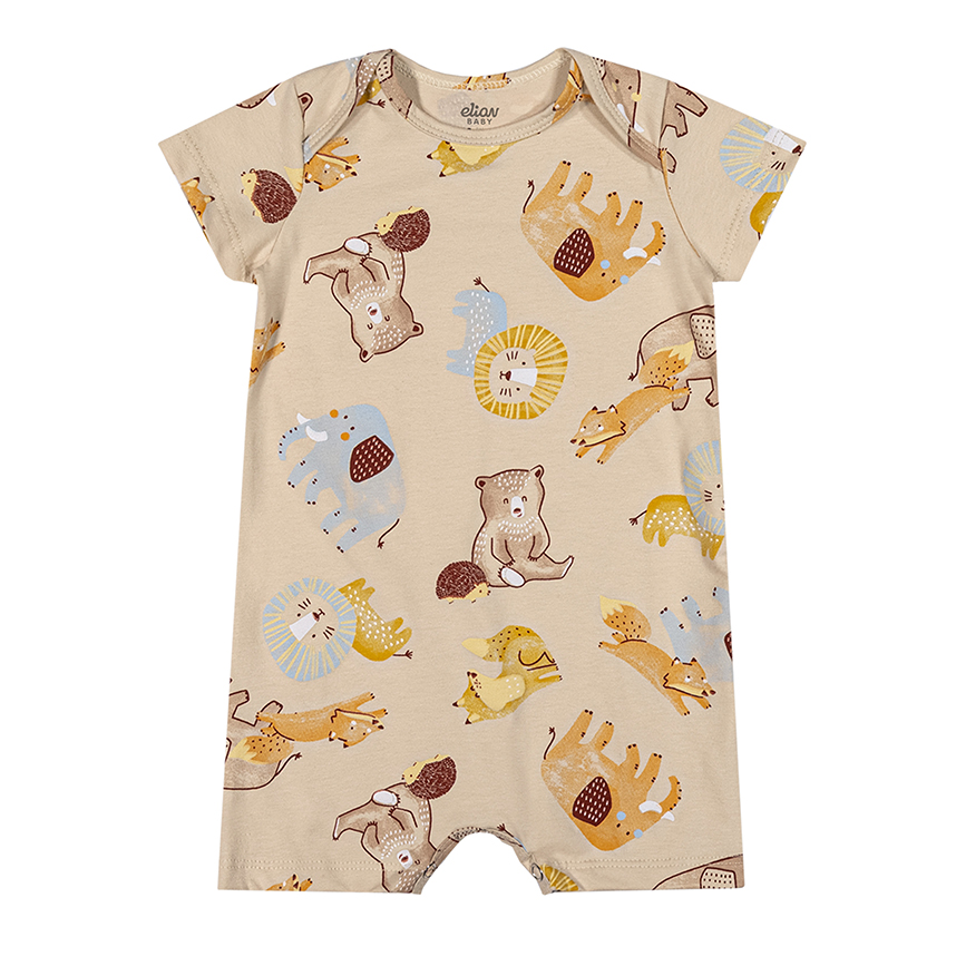 Macacão Bebê Curto Elian em Cotton Estampas Sortidas
