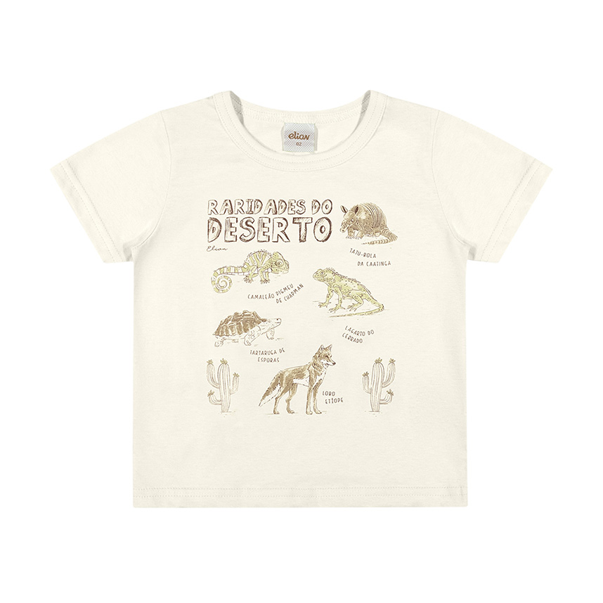 Camiseta Infantil Elian Manga Curta Meia Malha Estampada