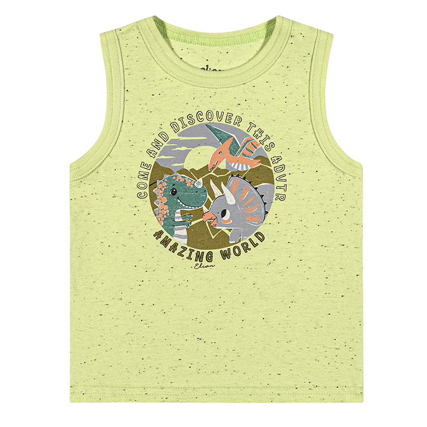 Camiseta Regata Infantil Elian Estampa Dinossauro