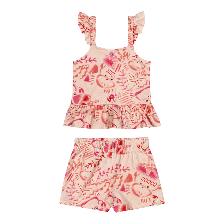 Conjunto Infantil Elian Blusa Estampa Caranguejo e Short