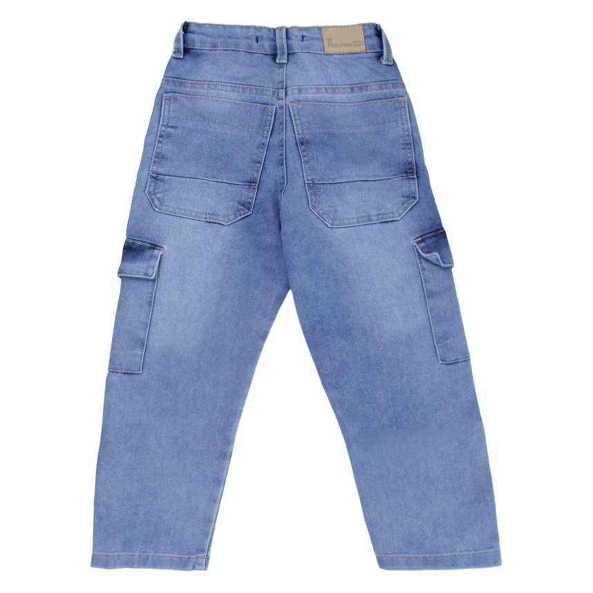 Calça Jeans Infantil Faos com Bolso Cargo Calça Jeans Infantil Faos com Bolso Cargo