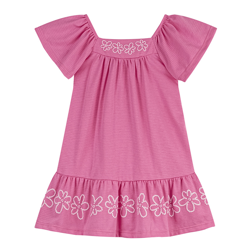 Vestido Infantil Elian Manga Curta Estampa Flor