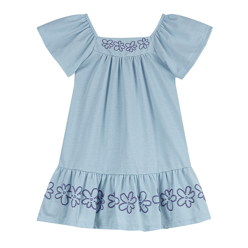 Vestido Infantil Elian Manga Curta Estampa Flor