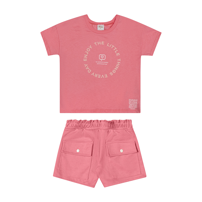 Conjunto Infantil Elian Blusa Estampa The Little e Short